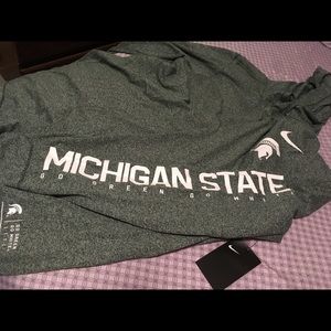 Spartans MSU Nike Hooded Long sleeve Shirt NWT